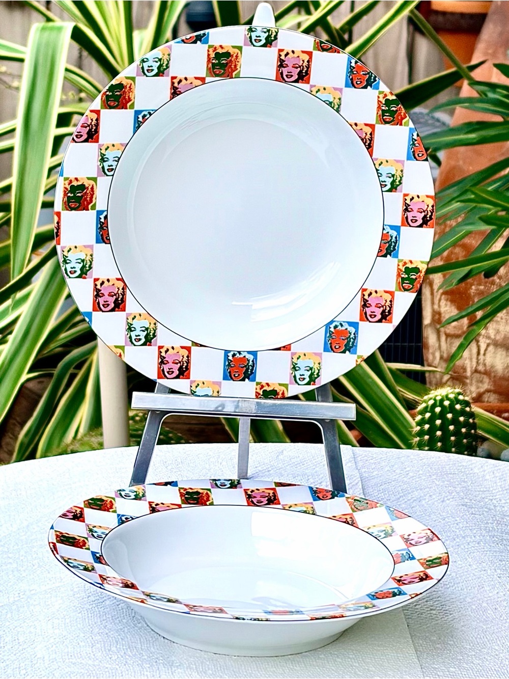 Block - Andy Warhol Marilyn Monroe  - 2 Soup Bowls And 2 Side/Salad Plates